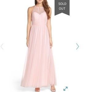 WTOO Tulle Halter Neck Gown in Ice Pink size 2